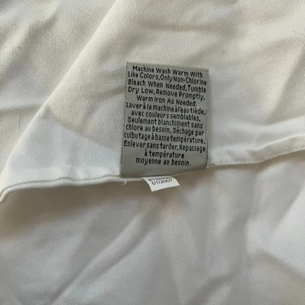 Pottery Barn White Round Cotton Tablecloth 88” Contemporary